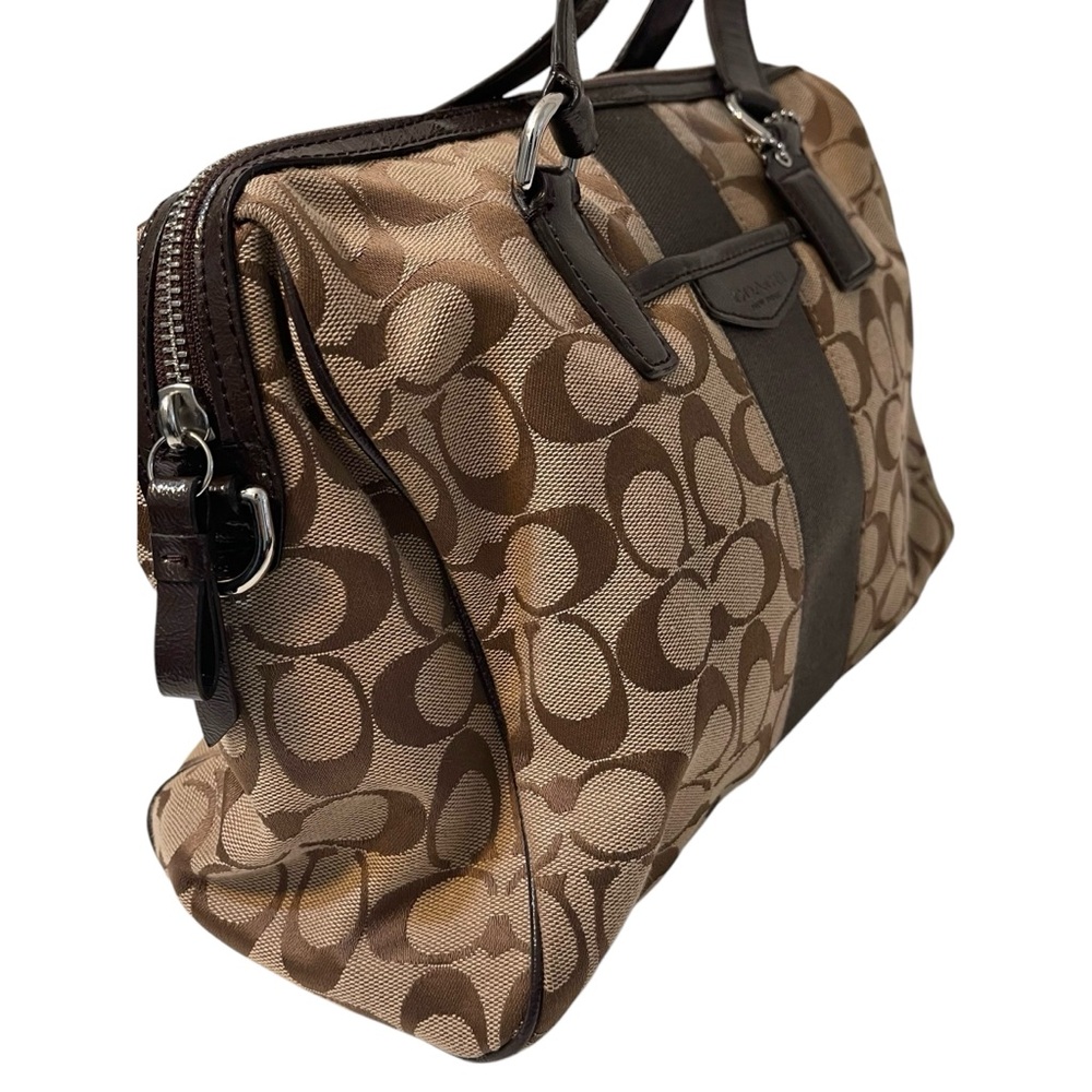 🎉HP! ❤️ Coach Classic Tan Monogram Canvas Satchel - Picture 3 of 12